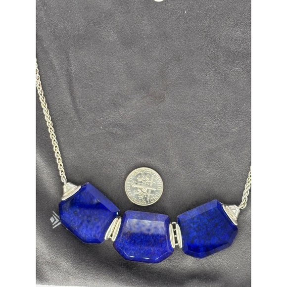 Vintage EUC Silpada "Blue Grotto" Necklace N3024 Lapis, Rock Crystal, Sterling - Picture 7 of 10